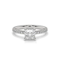 Princess Lab Diamond Hidden Halo Engagement Ring