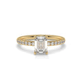 Emerald Lab Diamond Hidden Halo Engagement Ring