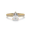 Pear Lab Diamond Hidden Halo Engagement Ring