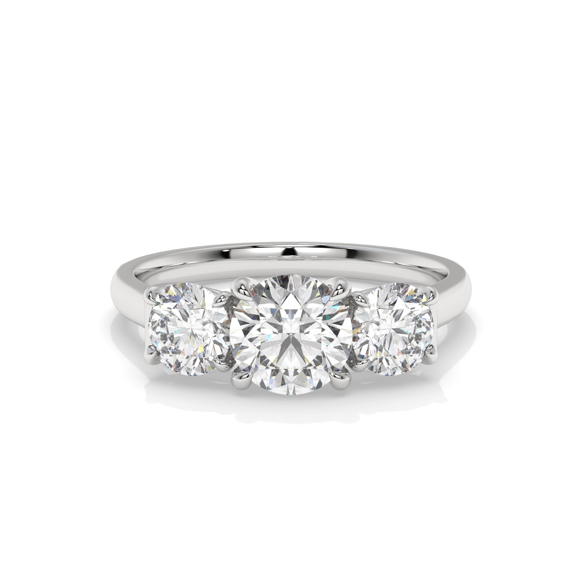 Luna Round Three Stone Lab Diamond Ring