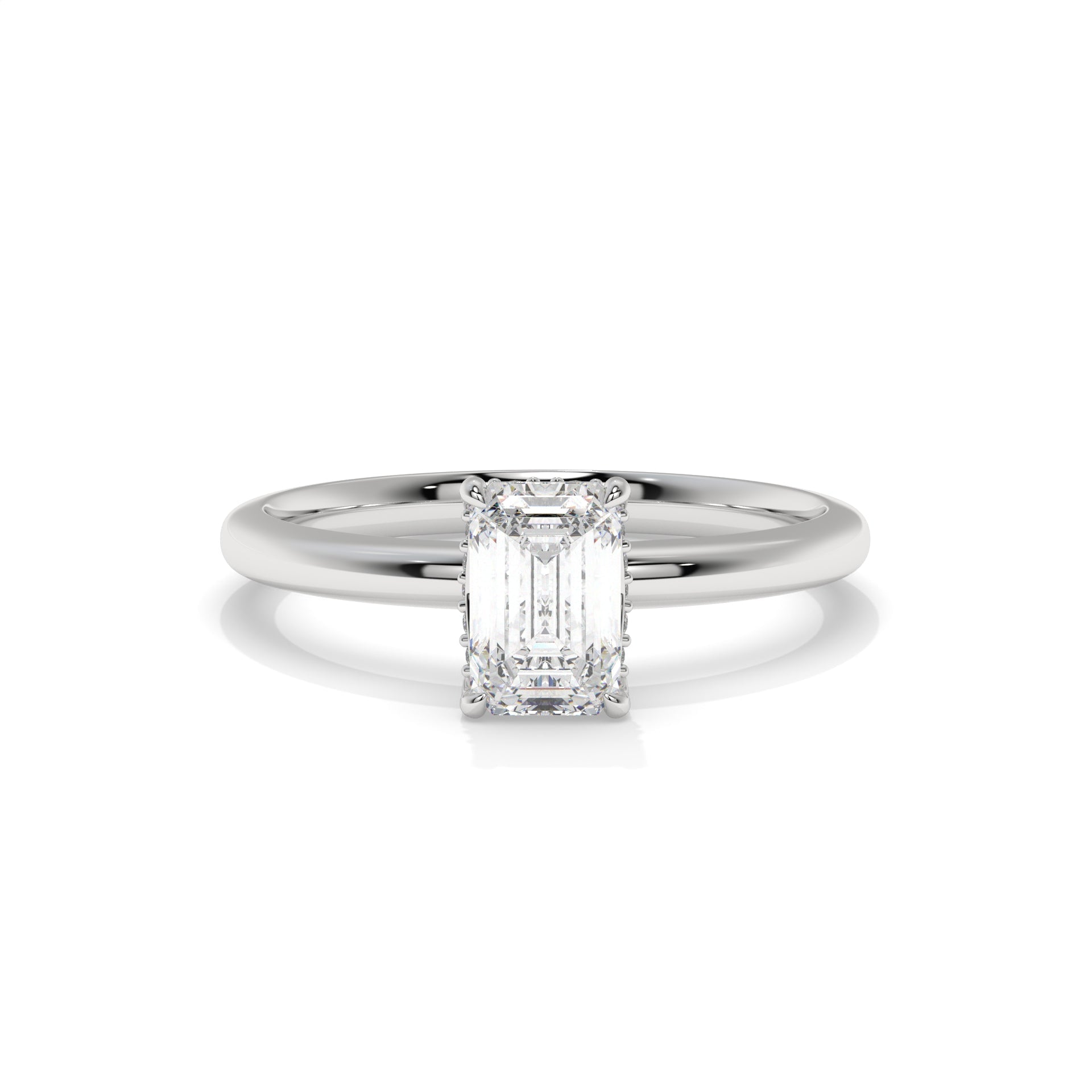 Isla Emerald Lab Diamond Hidden Halo Ring