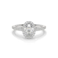Milano Oval Channel Halo Lab Diamond Ring