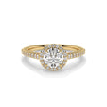 Milano Round Channel Halo Lab Diamond Ring