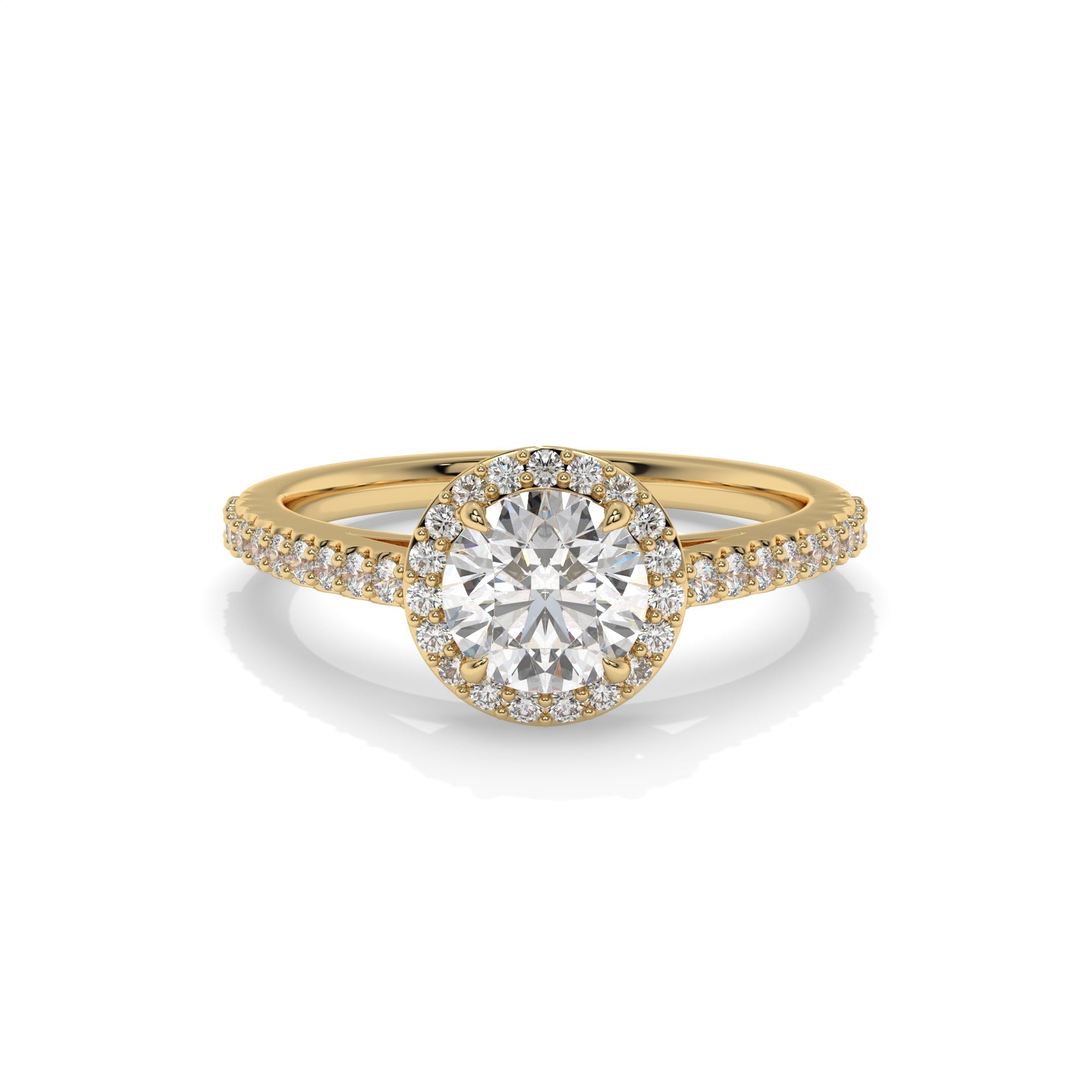 Milano Round Channel Halo Lab Diamond Ring