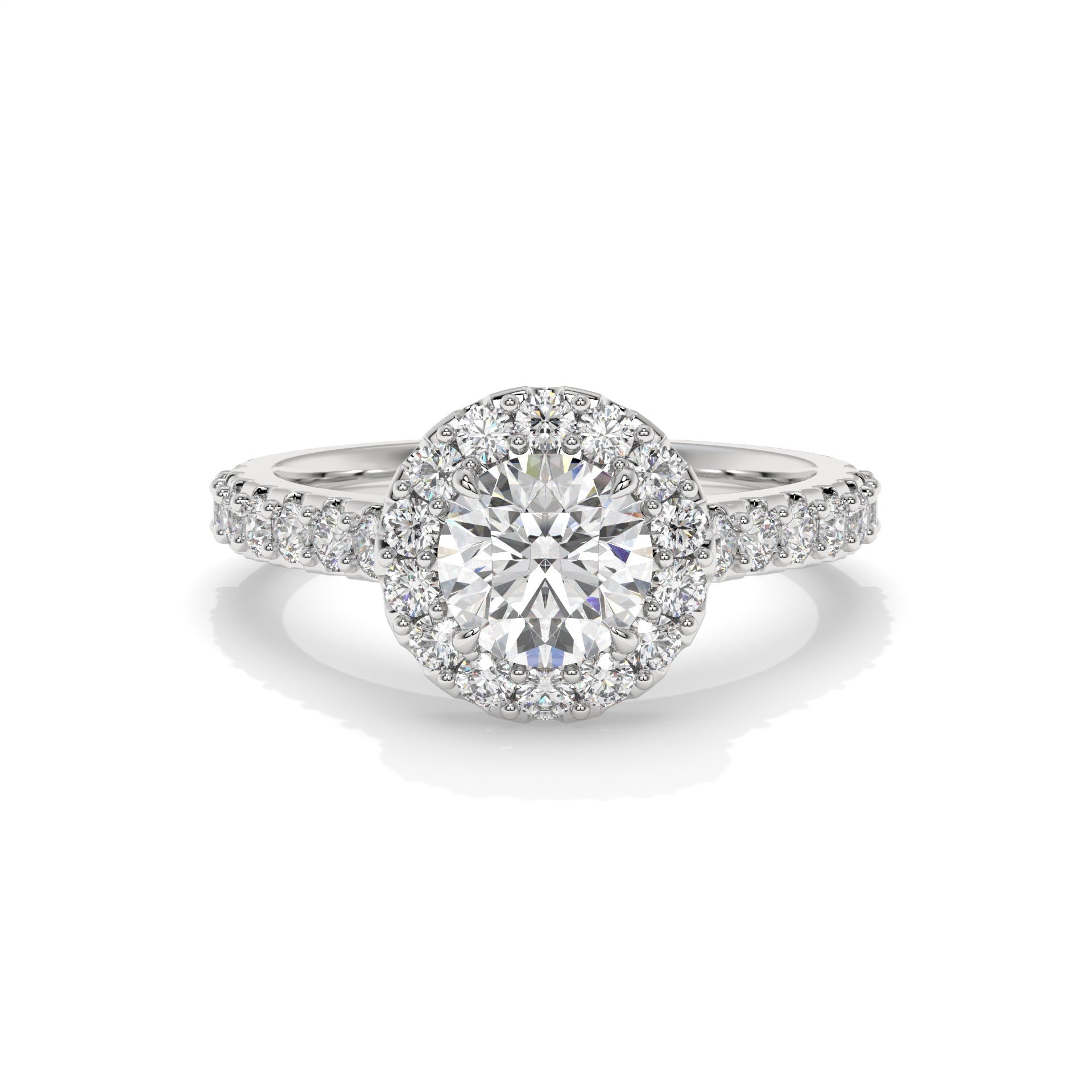Milano Round Halo Lab Diamond Ring
