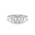Luna Emerald Three Stone Lab Diamond Ring