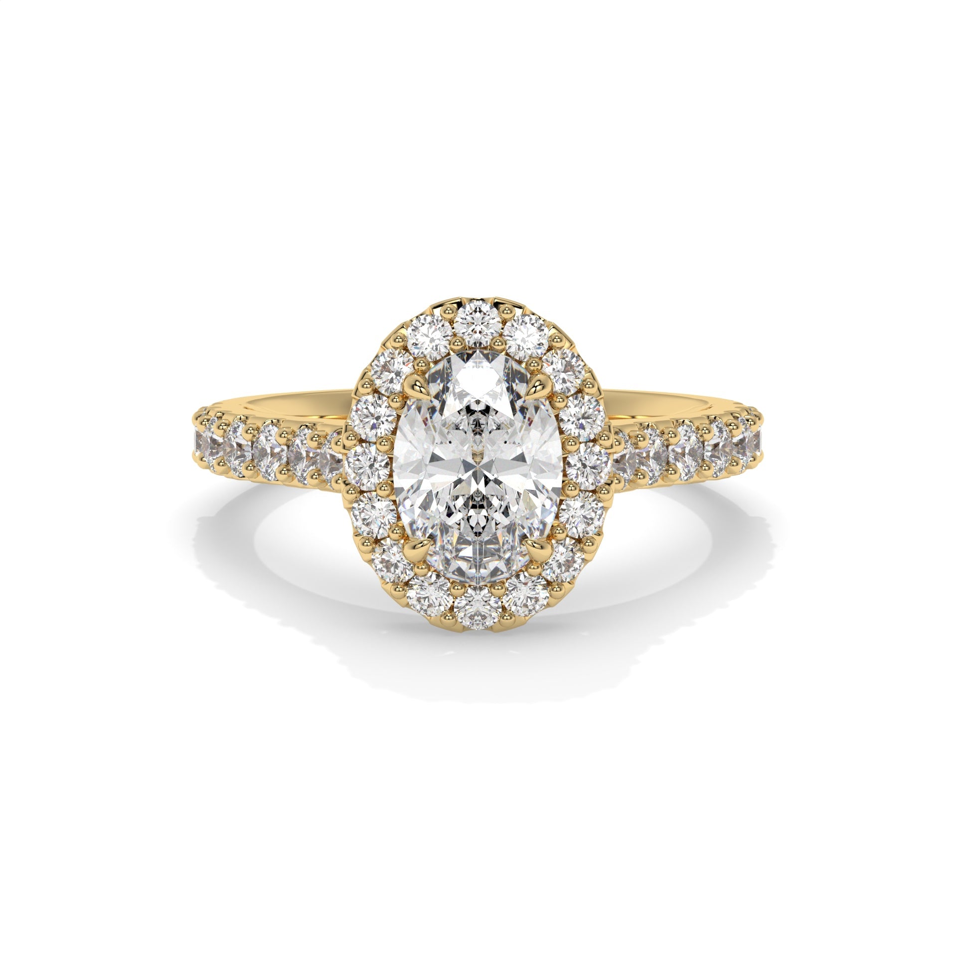 Milano Oval Halo Lab Diamond Ring