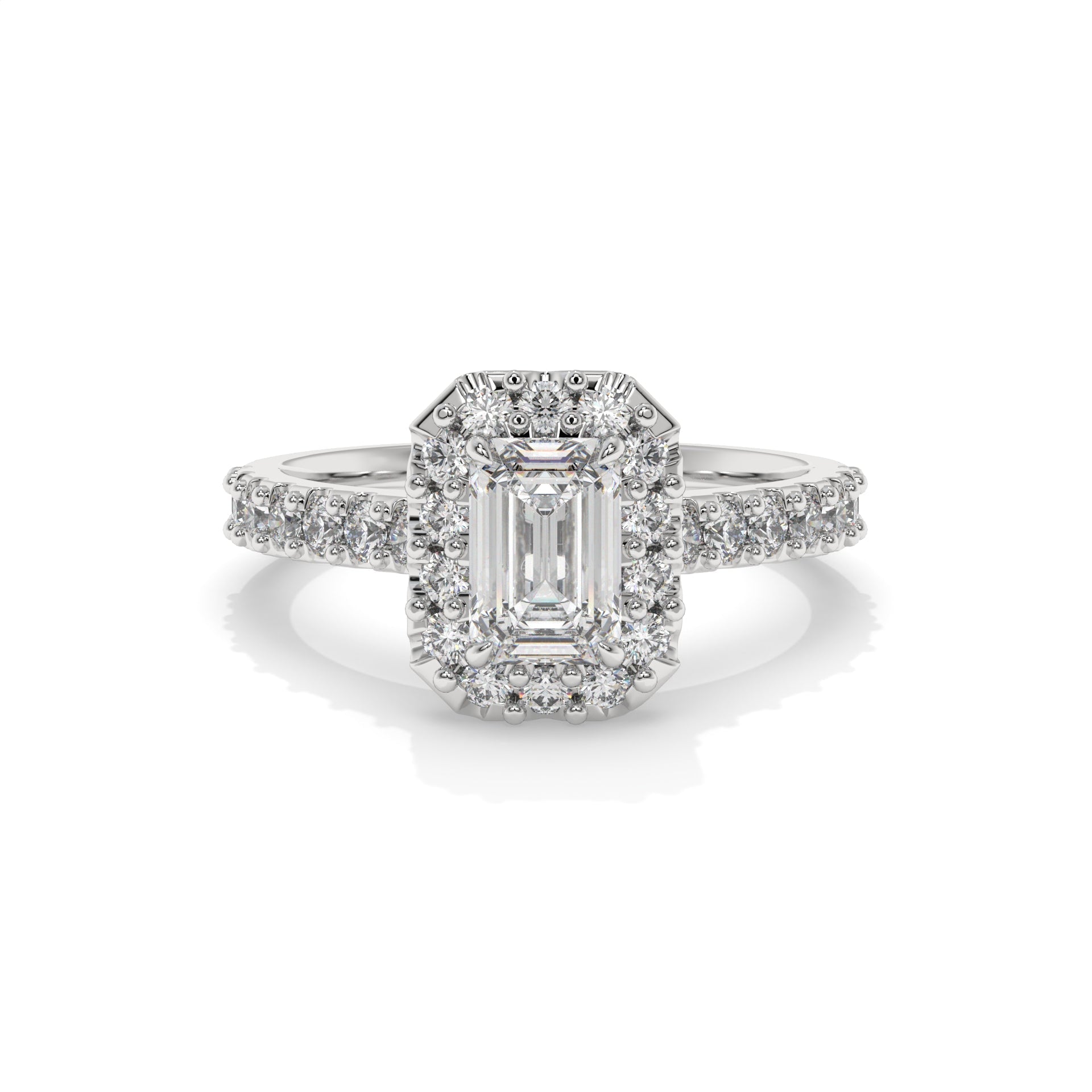 Milano Emerald Halo Lab Diamond Ring