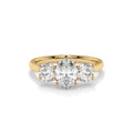 Luna Oval Three Stone Lab Diamond Ring