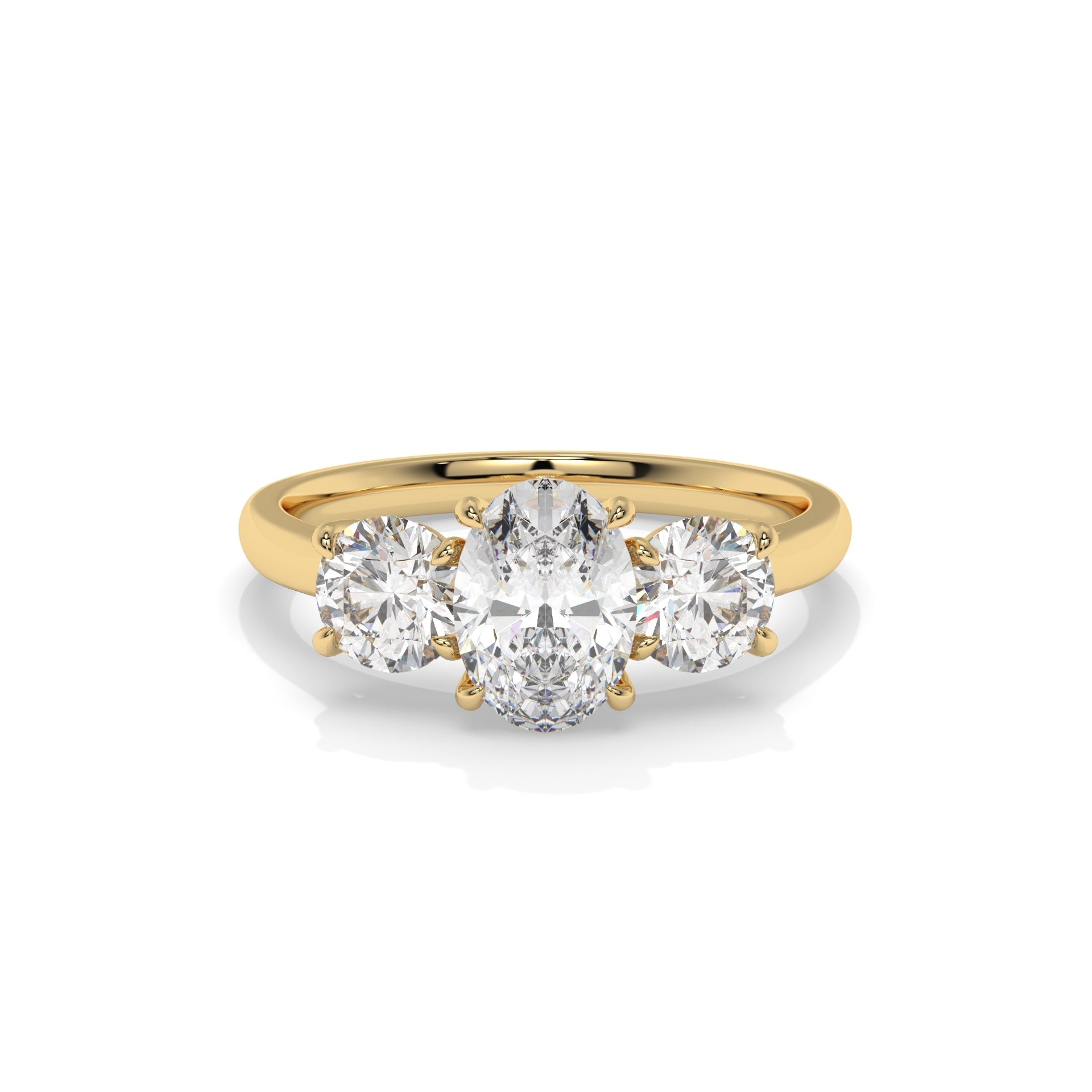 Luna Oval Three Stone Lab Diamond Ring