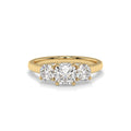 Luna Cushion Three Stone Lab Diamond Ring