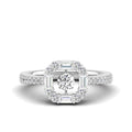 Halo Round and Baguette Dancing Diamond Ring