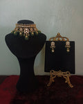 Adhuri Emerald Drops Necklace Set By KYNAH, Luxury Indian Fashion & Bridal Wear