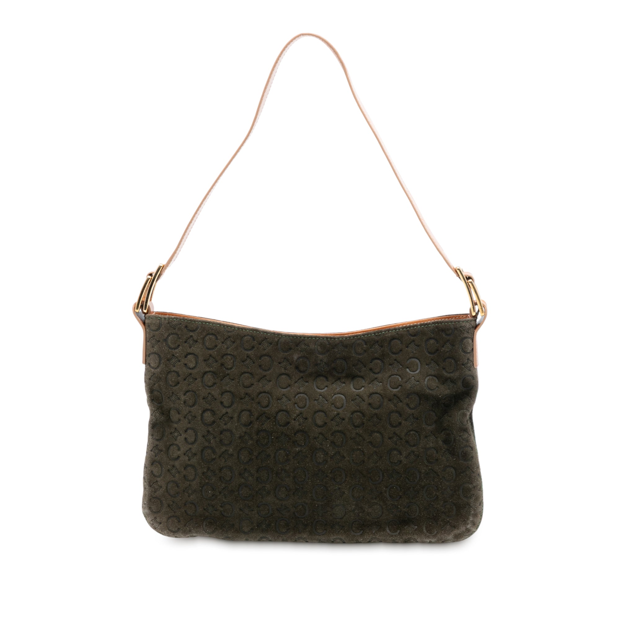 C Macadam Suede Shoulder Bag