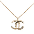 Gold Plated CC Crystal Pendant Necklace