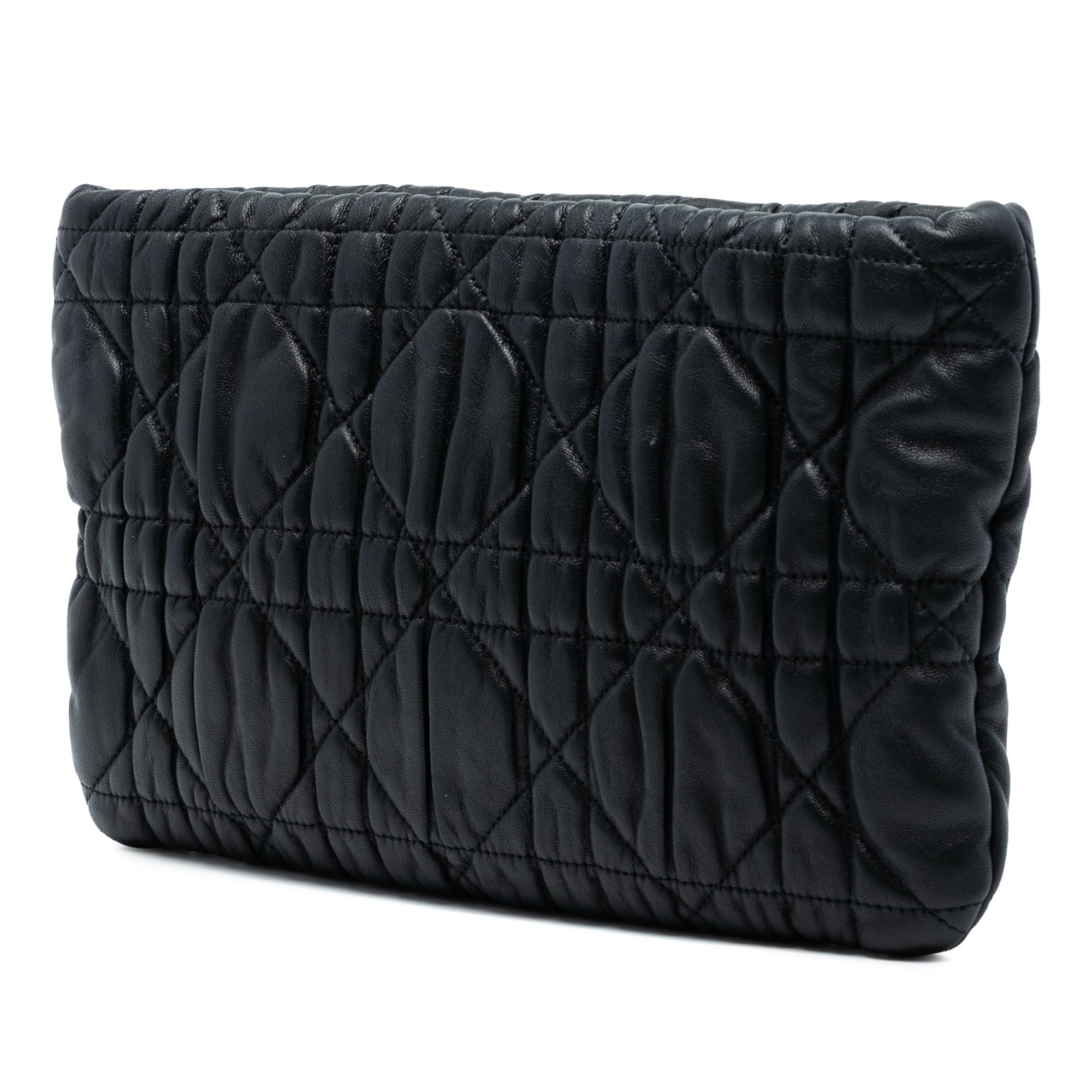 Calfskin Cannage Rose Clutch