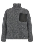 J.w.anderson Leather Patch Pocket Sweater — Gray