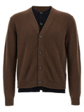 J.w.anderson Contrast Layered Wool and Cashmere Cardigan — Brown