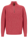 J.w.anderson Half-Zip Wool-Cotton Sweater — Rose