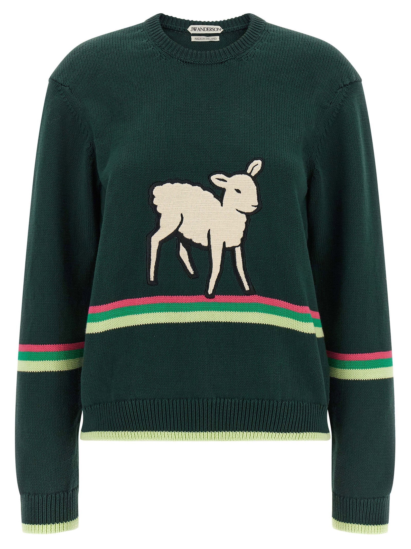 J.w.anderson Sheep Intarsia Sweater — Green