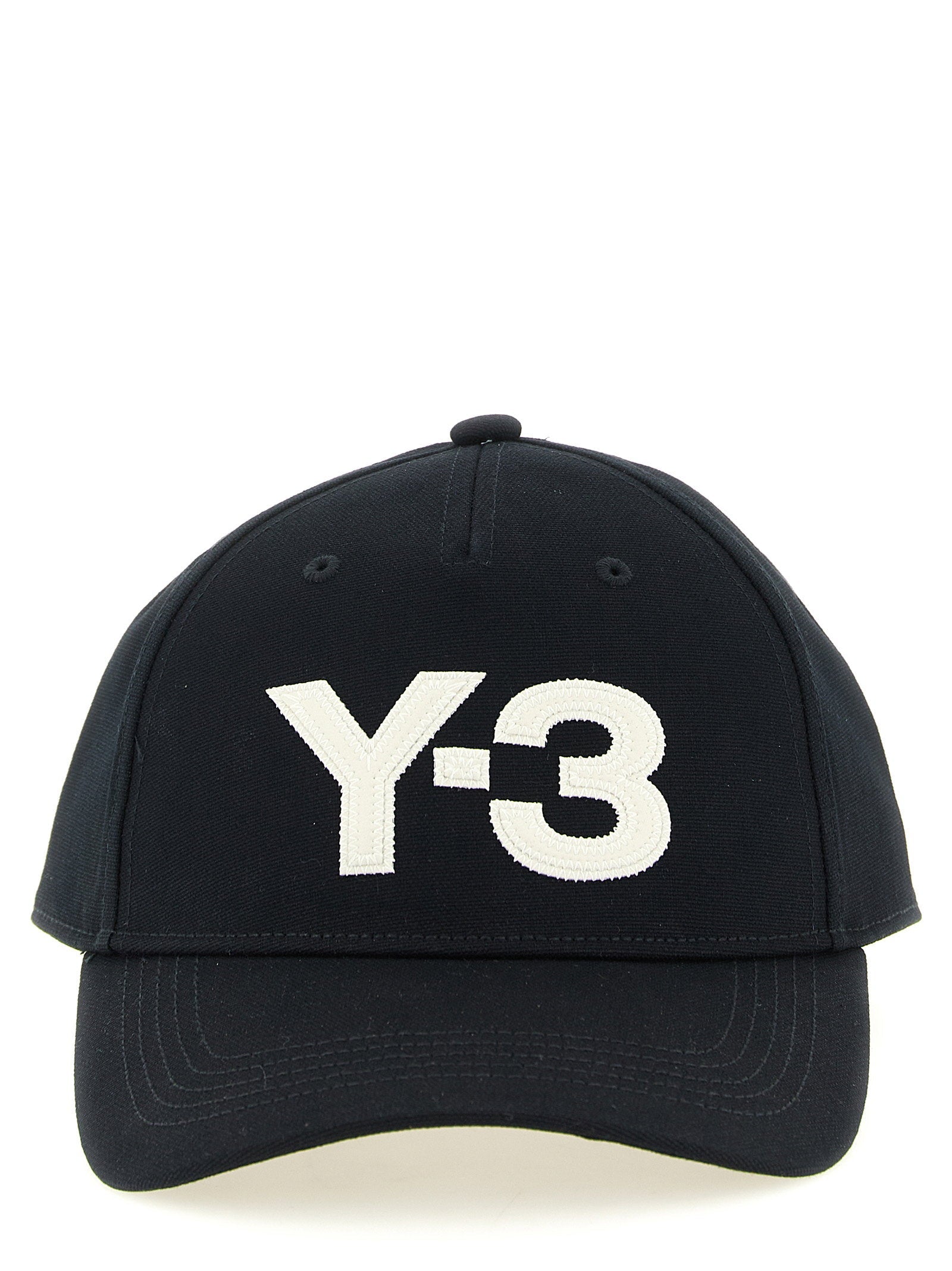 Y-3 Logo-Embroidered Cotton Baseball Cap — Black