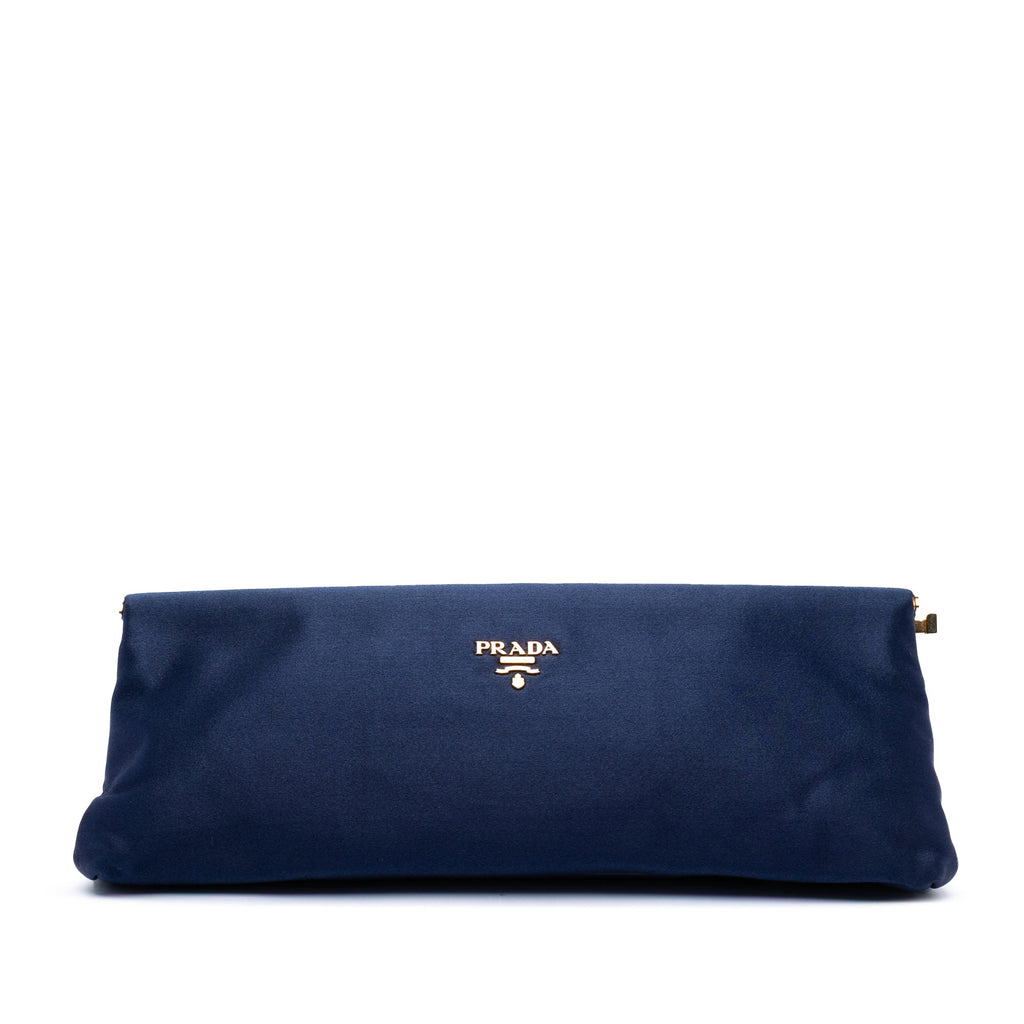 Satin East West Frame Clutch