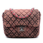 Small Square CC Quilted Denimpression Single Flap
