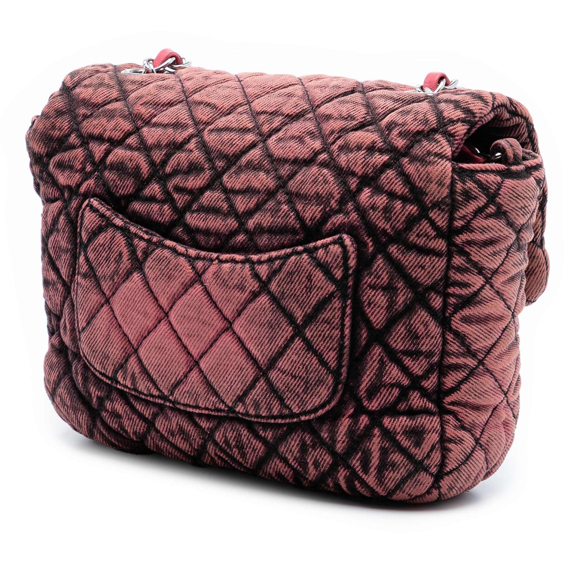 Small Square CC Quilted Denimpression Single Flap