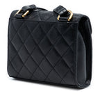 Mini CC Quilted Caviar Envelope Flap