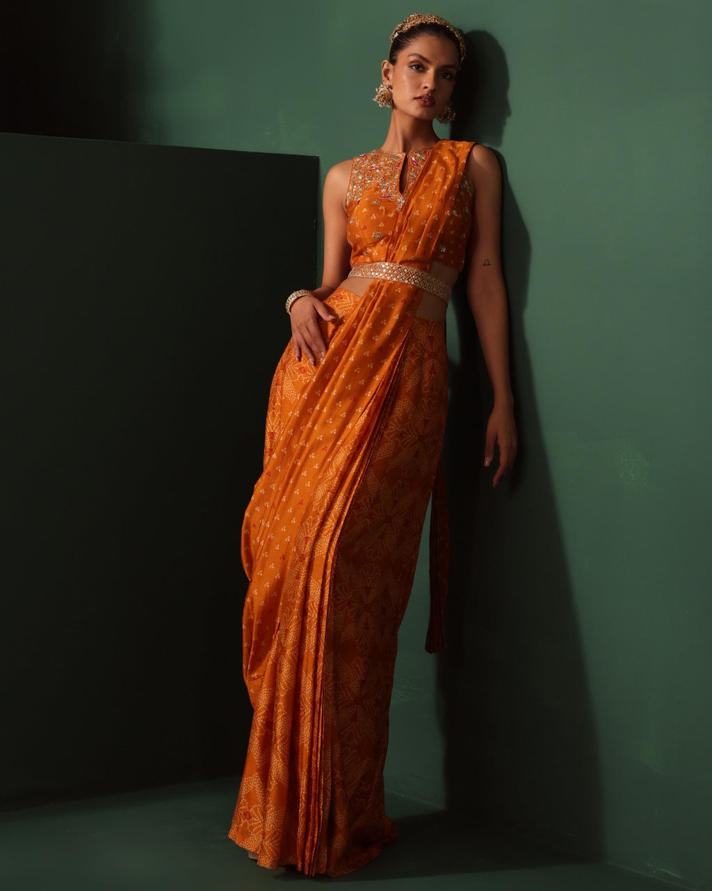 Ahana Pre-Draped Sari Set By KYNAH, Luxury Indian Fashion & Bridal Wear