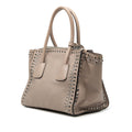Glace Calf Studded Twin Pocket Satchel