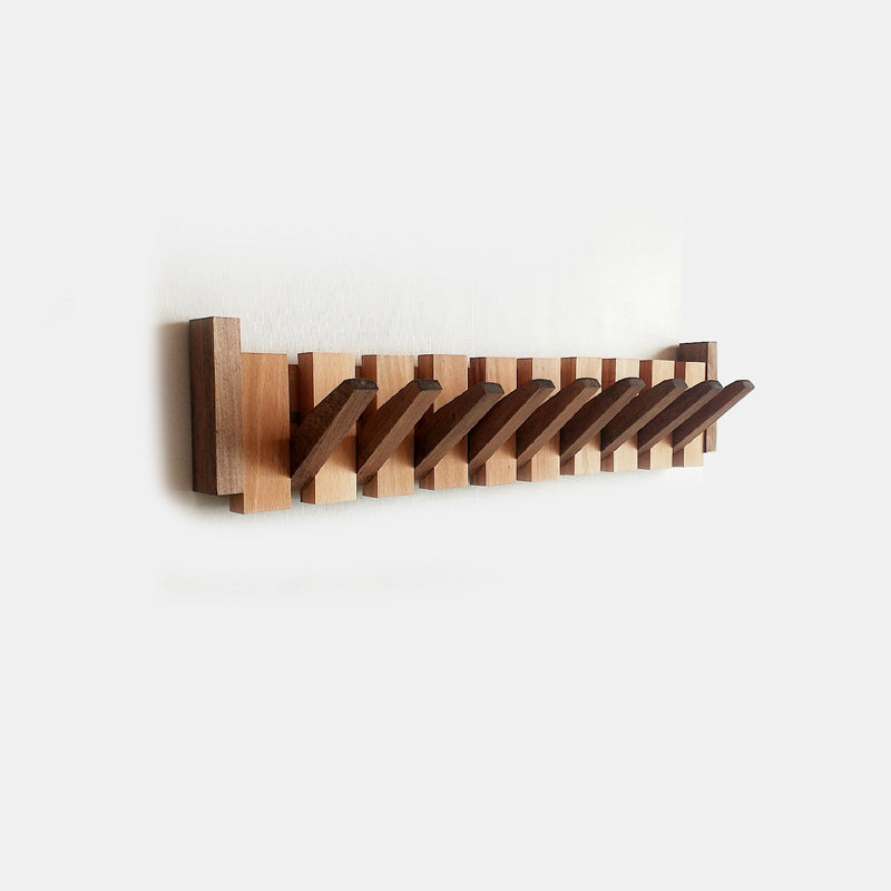 Verona natural wood wall coat rack - Scandinavian folding hanger