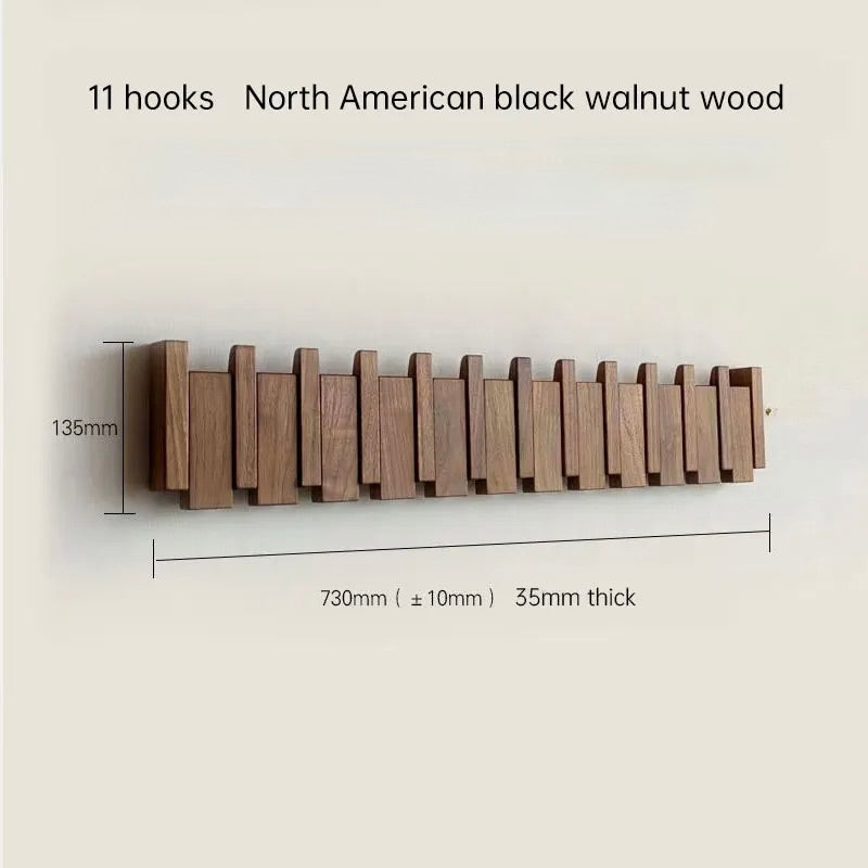 Verona natural wood wall coat rack - Scandinavian folding hanger