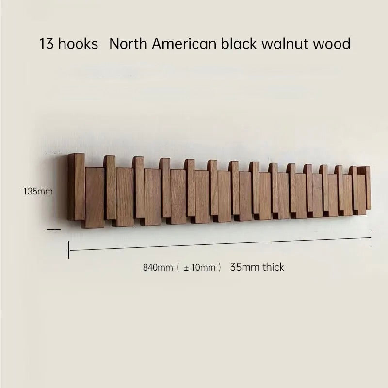 Verona natural wood wall coat rack - Scandinavian folding hanger