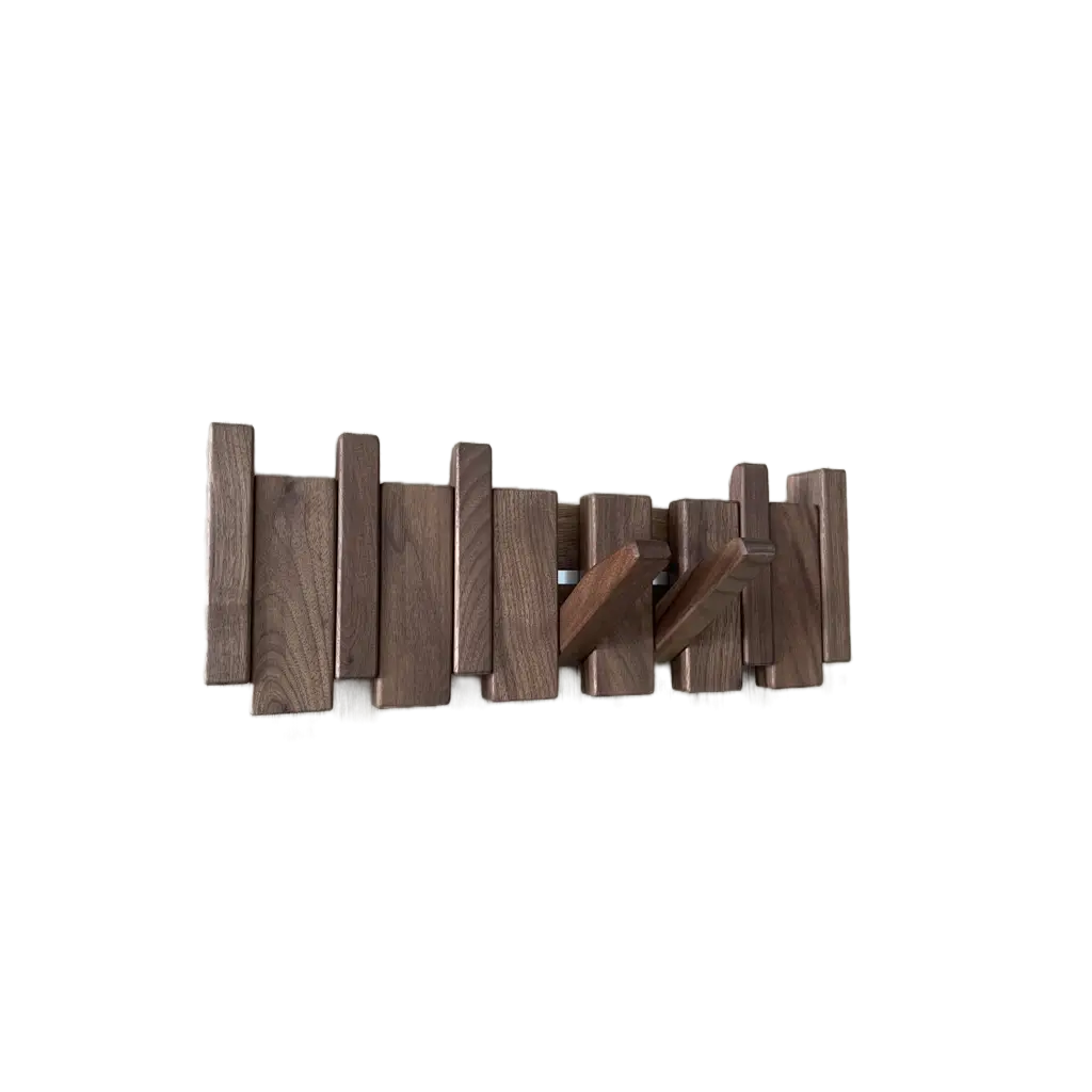 Verona natural wood wall coat rack - Scandinavian folding hanger