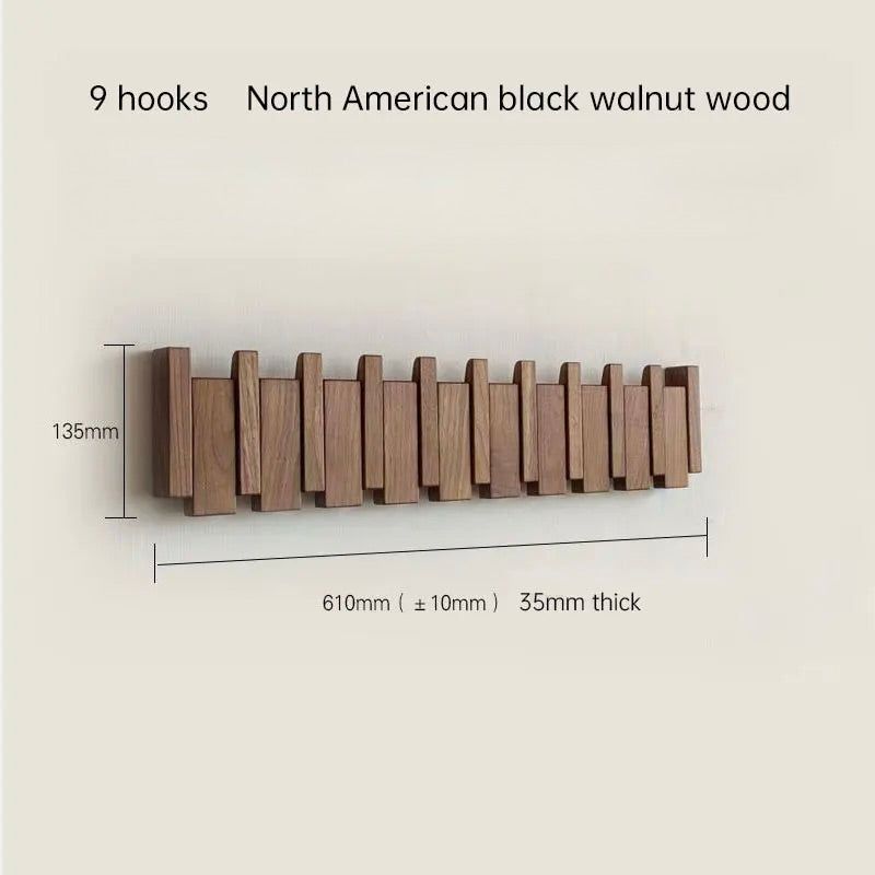 Verona natural wood wall coat rack - Scandinavian folding hanger