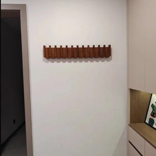 Verona natural wood wall coat rack - Scandinavian folding hanger