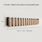 Verona natural wood wall coat rack - Scandinavian folding hanger