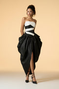 Mystique Bandeau Maxi Dress With Asymmetrical Accent