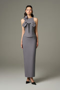 Contour Dual Style Halter Bodycon Orchid Embellished Maxi Dress