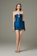 Mirage Dark Blue-Sea Seashell-Inspired Mini Dress