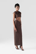 Boundary Khaki Crop Top with Maxi Dress