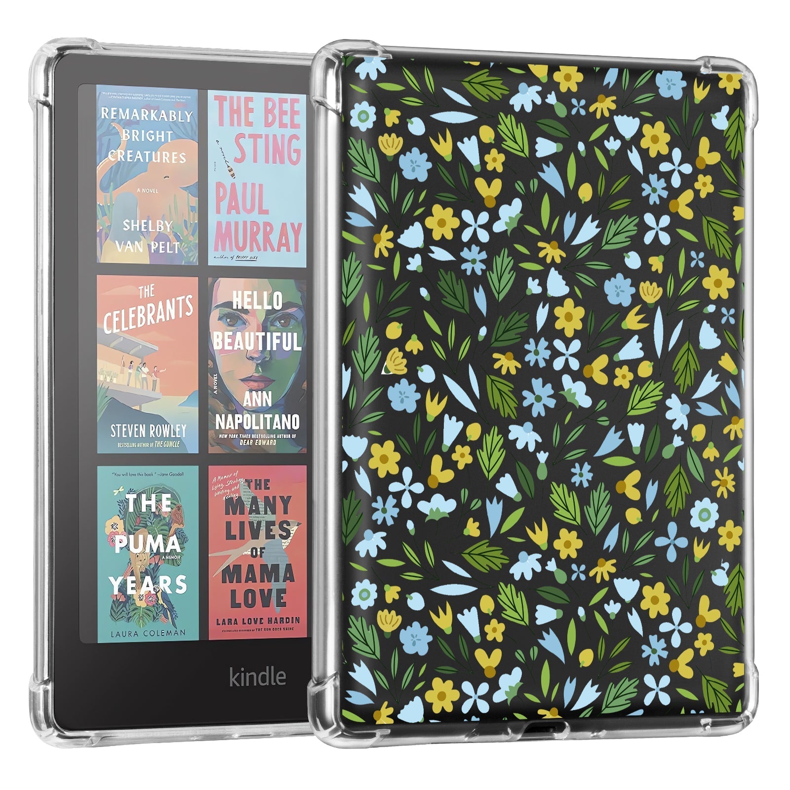 Eden Green Leaves with Yellow Blossoms Kindle Paperwhite 7 inch Clear Case