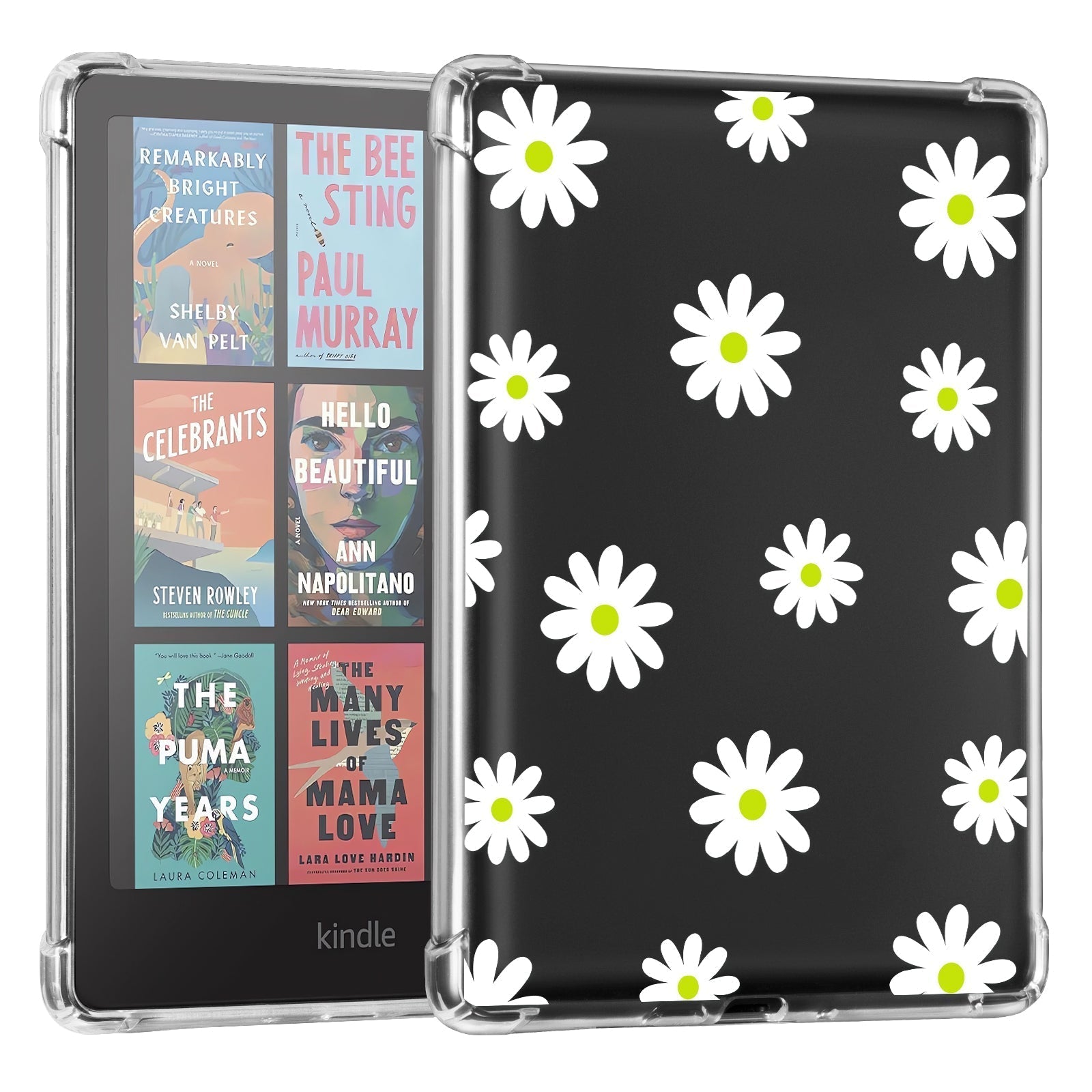 Eden White Chrysanthemum Kindle Paperwhite 7 inch Clear Case
