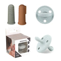 Kit 1 Chupete DIAMOND Beige + 2 Cepillos Dedal de Silicona Nenina & Co