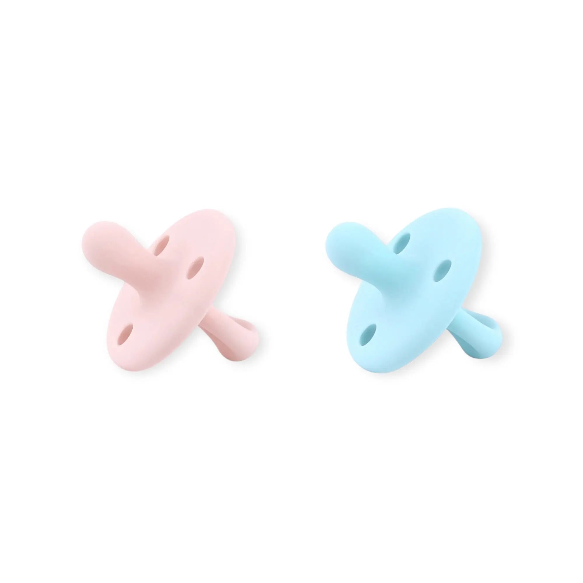 Kit 2 Chupetes Clásicos para Bebé Rosa Pálido y Celeste | Silicona Orgánica Nenina & Co