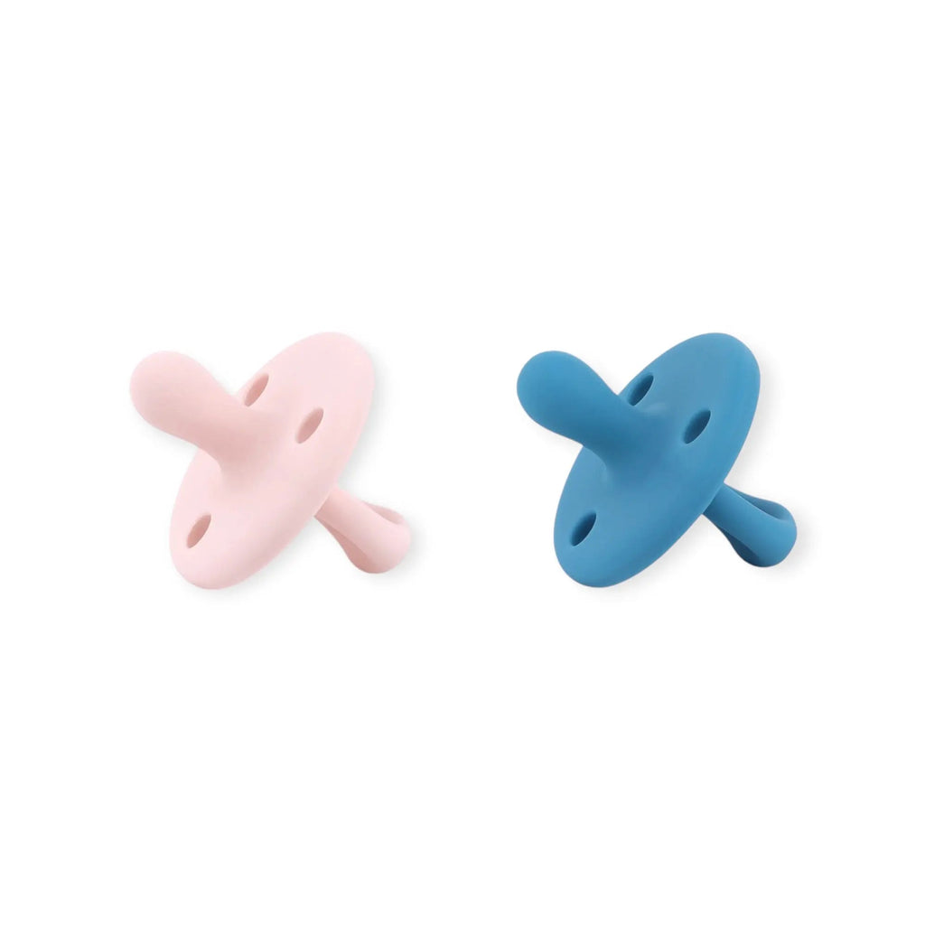 Kit 2 Chupetes Clásicos para Bebé Rosa Pálido y Blue | Silicona Orgánica Nenina & Co