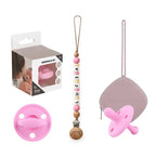 Kit Deluxe Chupete Clásico de Silicona + Chupetero Personalizado, Guardachupetes y Biberón Maternal | Nenina & Co