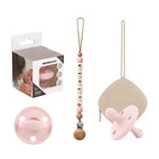 Kit Deluxe Chupete Clásico de Silicona + Chupetero Personalizado, Guardachupetes y Biberón Maternal | Nenina & Co