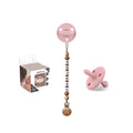 Kit Chupete Diamond Rosa pálido Silicona + Chupetero con Nombre | Nenina & Co.